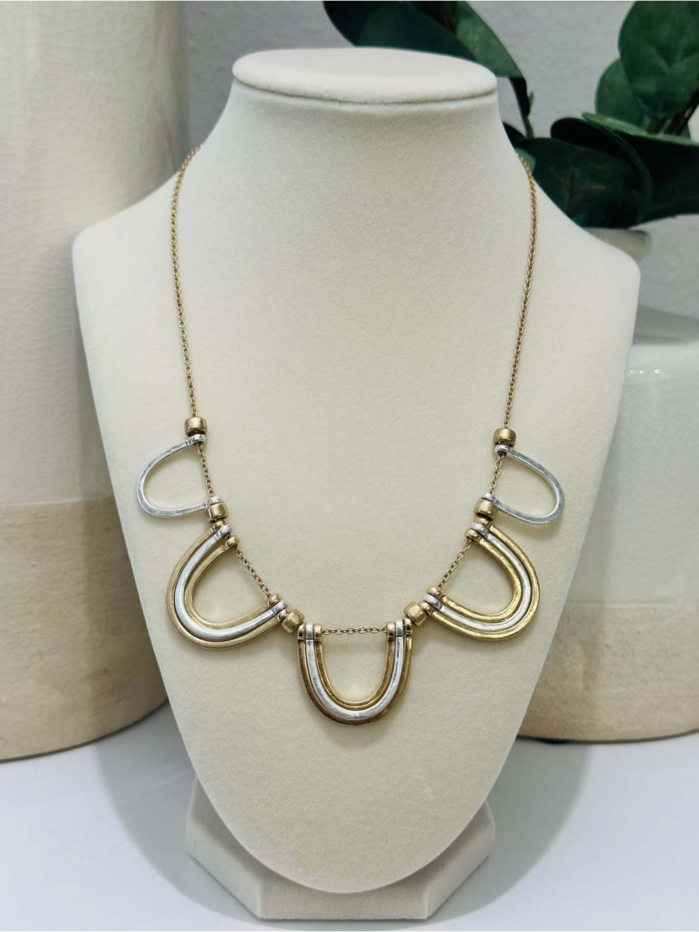 Two-Tone Gold & Silver Necklace - Women Jewelry